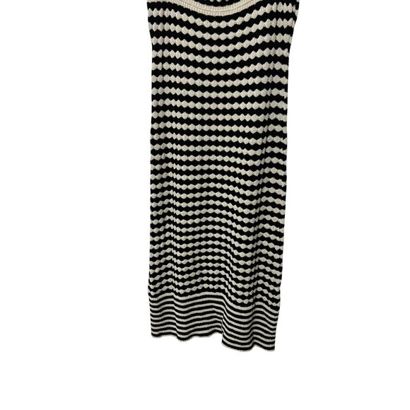 RAMY BROOK WOMENS MEDIUM JESSA KNIT STRIPE SWEATER MIDI DRESS BLACK IVORY NEW - Picture 10 of 14
